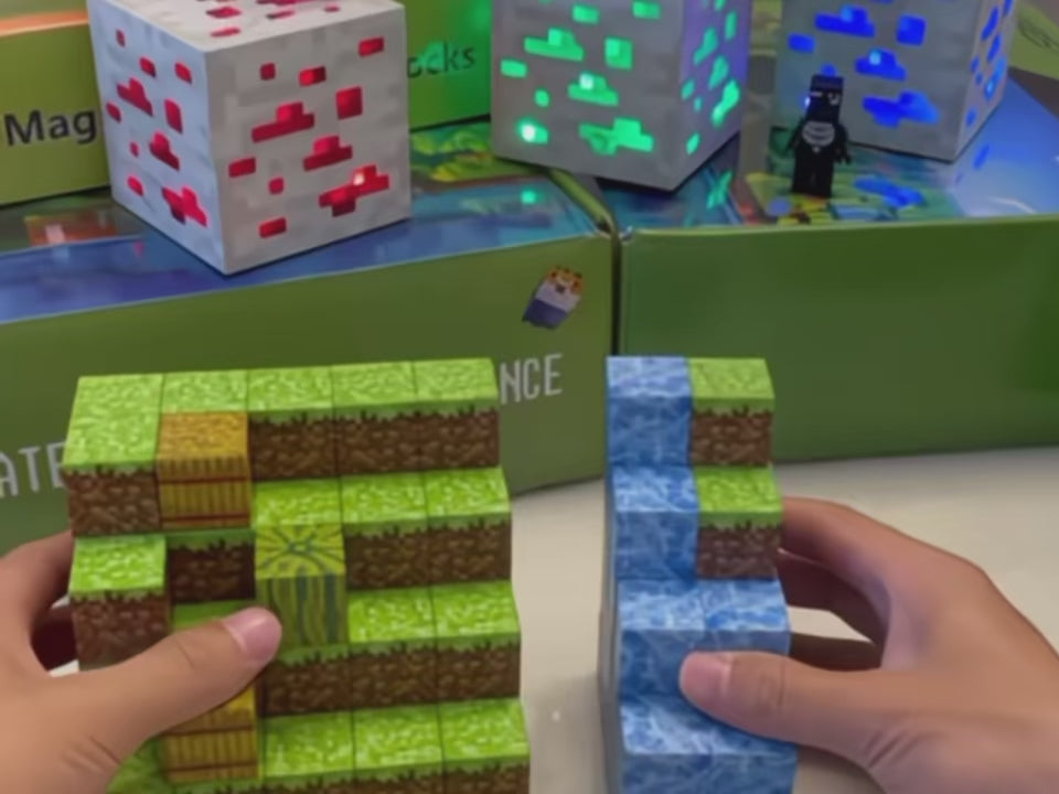 Charger la vidéo : Jouet-Aimant.com présente une vidéo d&#39;accueil mettant en avant la créativité, la construction et le jeu intelligent. Inspirée d’un univers de blocs, de structures modulables et de mondes à bâtir librement, cette vidéo illustre l’esprit de la découverte et de l’imagination. Les jouets magnétiques proposés rappellent les systèmes de construction emblématiques appréciés dans des jeux de construction célèbres comme Minecraft, où l’enfant apprend en assemblant, explorant et inventant son propre monde. Chaque jouet magnétique de Jouet-Aimant.com offre une expérience immersive proche de la logique de construction libre, d’empilement et de créativité infinie. Notre univers visuel évoque les textures, les couleurs et la profondeur pixelisée des environnements inspirés par Minecraft, sans jamais les reproduire directement. La vidéo met en avant des blocs aimantés colorés qui s’attirent et se connectent, symbolisant la force de l’imagination et le plaisir de créer. Jouet-Aimant, c’est une boutique dédiée aux jouets magnétiques éducatifs, créatifs et connectés à l’esprit du jeu libre. Un monde où les enfants peuvent construire, explorer et rêver sans limite.